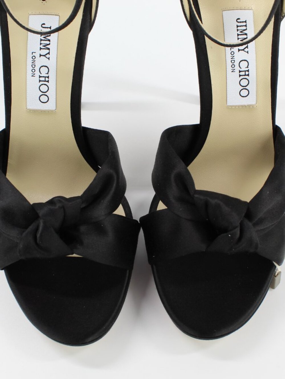 NEW JIMMY CHOO Rosie 120 Knotted Satin Sandals, Black, EUR 41 - Picture 9 of 16
